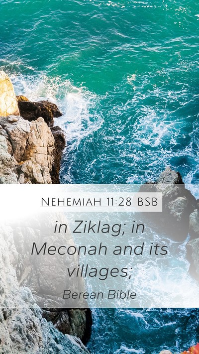 Nehemiah 11:28 BSB Mobile Phone Wallpaper - in Ziklag; in Meconah and its - Mobile Bible Verse Wallpaper
