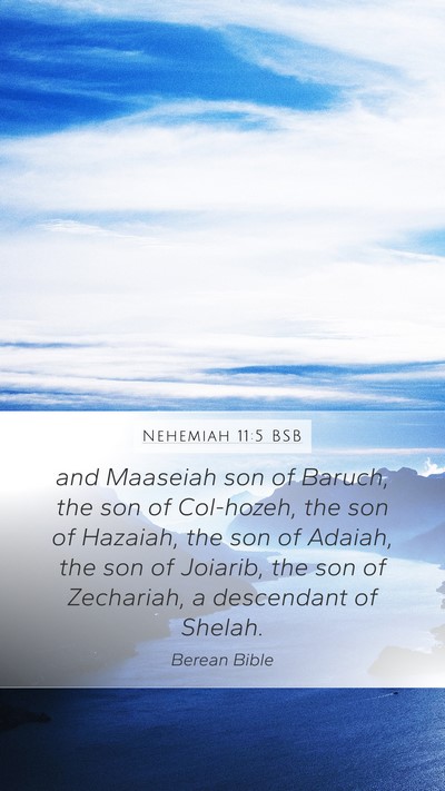 Nehemiah 11:5 BSB Bible Verse Image