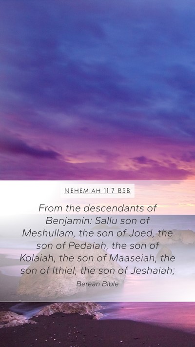 Nehemiah 11:7 BSB Bible Verse Image
