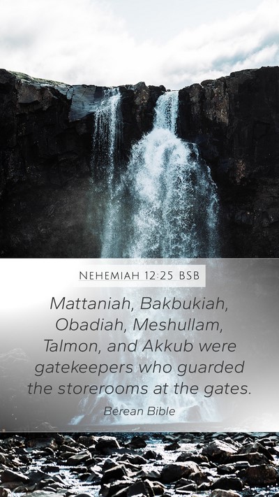 Nehemiah 12:25 BSB Bible Verse Image