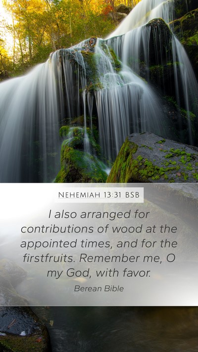 Nehemiah 13:31 BSB Bible Verse Image