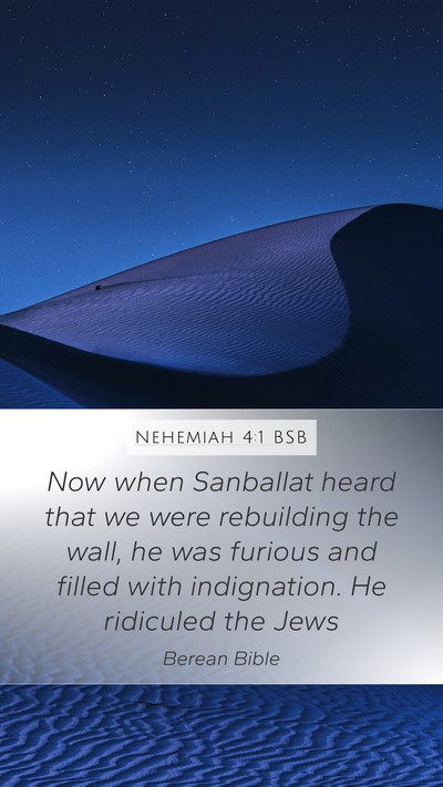 Nehemiah 4:1 BSB Bible Verse Image