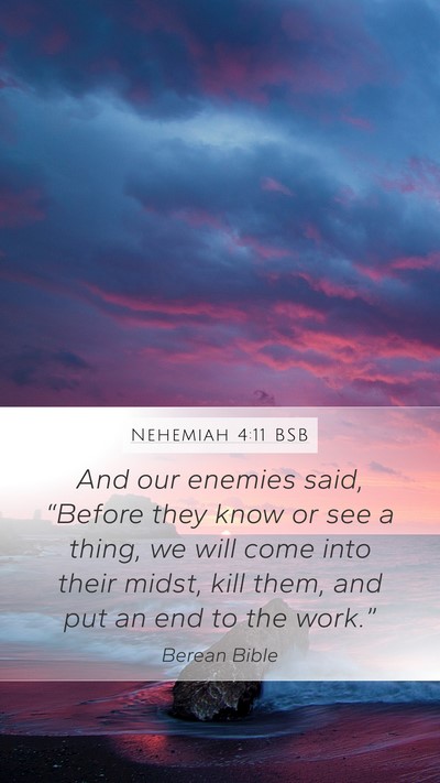 Nehemiah 4:11 BSB Bible Verse Image