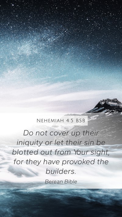 Nehemiah 4:5 BSB Bible Verse Image