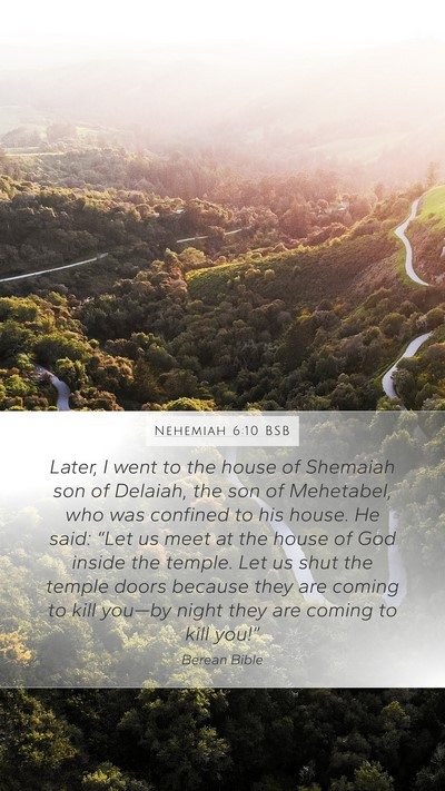 Nehemiah 6:10 BSB Bible Verse Image