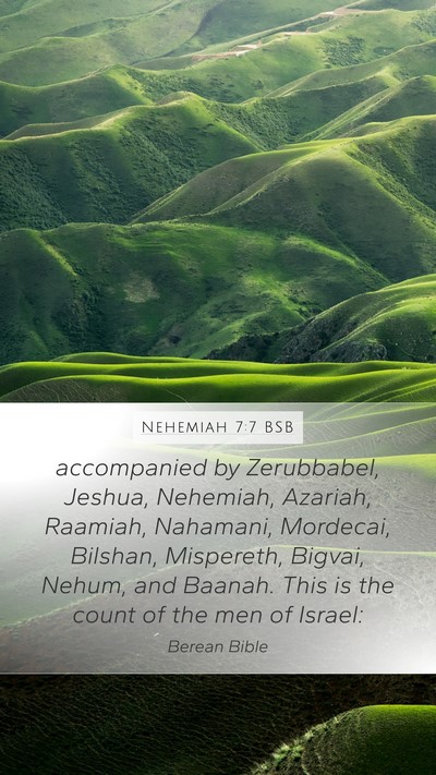 Nehemiah 7:7 BSB Bible Verse Image