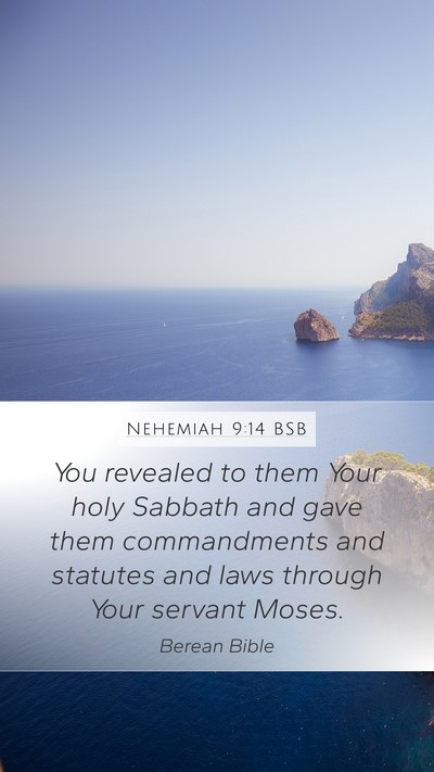 Nehemiah 9:14 BSB Bible Verse Image