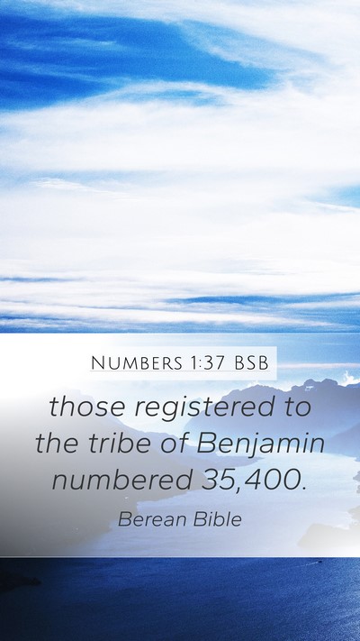 Numbers 1:37 BSB Mobile Phone Wallpaper - those registered to the tribe of Benjamin - Mobile Bible Verse Wallpaper