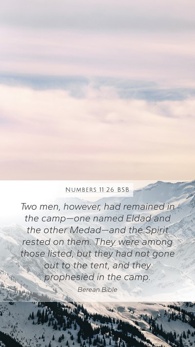 Numbers 11:26 BSB Mobile Phone Wallpaper - Two men, however, had remained in the camp—one - Mobile Bible Verse Wallpaper