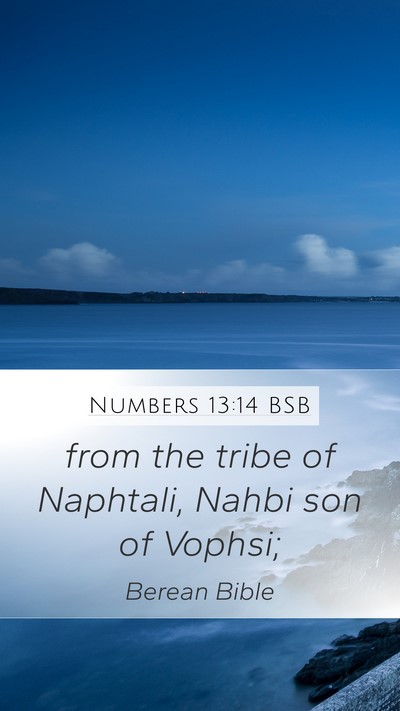 Numbers 13:14 BSB Mobile Phone Wallpaper - from the tribe of Naphtali, Nahbi son of - Mobile Bible Verse Wallpaper