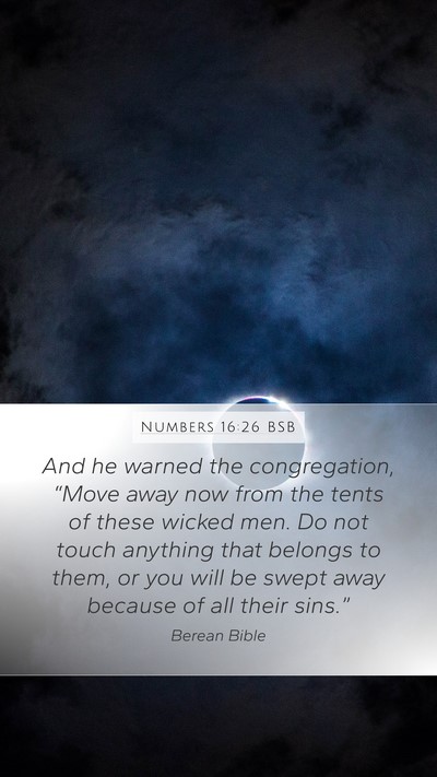 Numbers 16:26 BSB Bible Verse Image