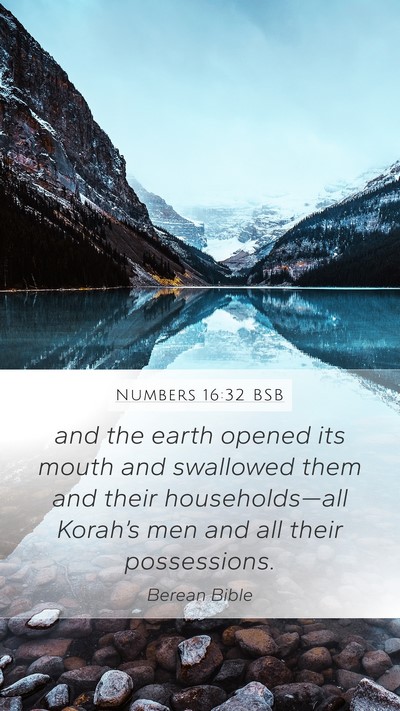 Numbers 16:32 BSB Bible Verse Image