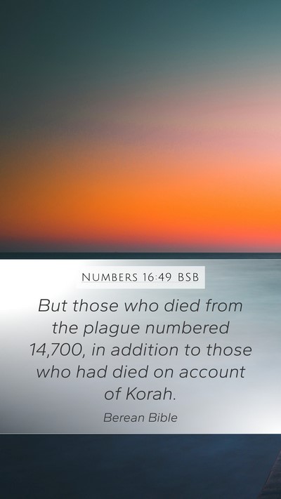 Numbers 16:49 BSB Bible Verse Image
