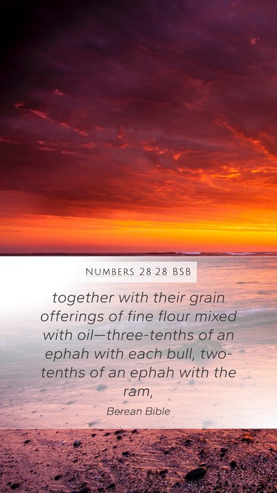 Numbers 28:28 BSB Mobile Phone Wallpaper - together with their grain offerings of fine flour - Mobile Bible Verse Wallpaper