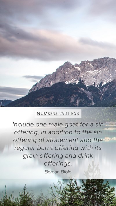 Numbers 29:11 BSB Mobile Phone Wallpaper - Include one male goat for a sin offering, in - Mobile Bible Verse Wallpaper