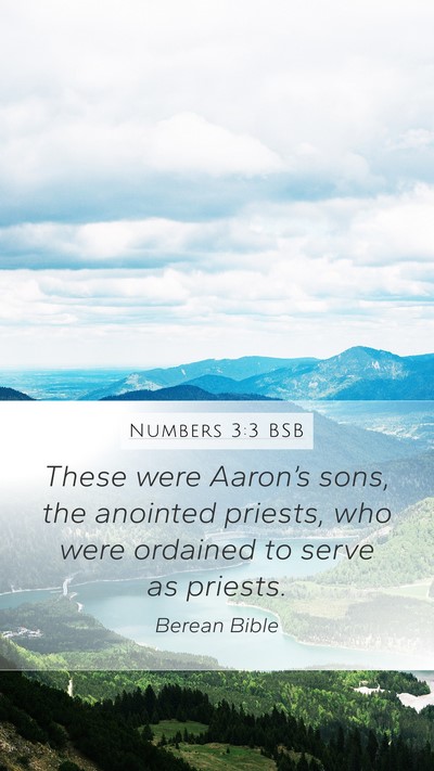 Numbers 3:3 BSB Mobile Phone Wallpaper - These were Aaron’s sons, the anointed priests, - Mobile Bible Verse Wallpaper
