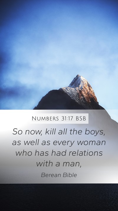Numbers 31:17 BSB Bible Verse Image