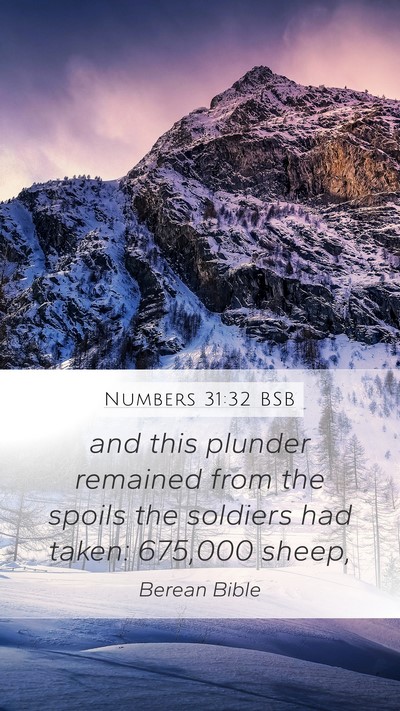 Numbers 31:32 BSB Mobile Phone Wallpaper - and this plunder remained from the spoils the - Mobile Bible Verse Wallpaper