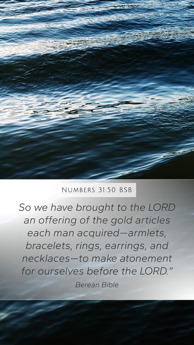 Numbers 31:50 BSB Bible Verse Image