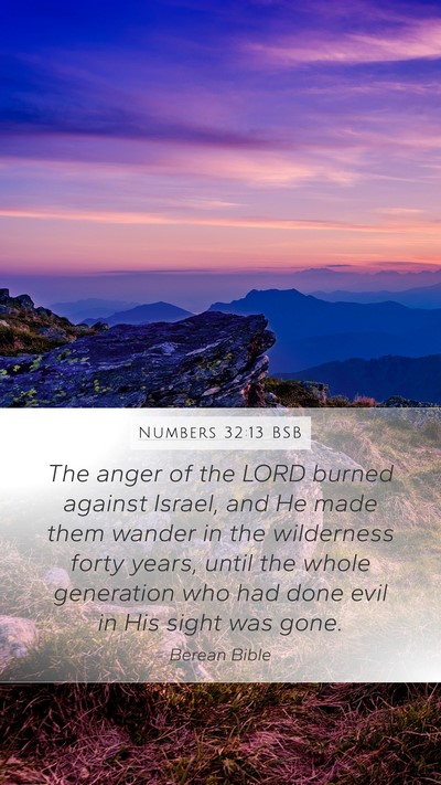 Numbers 32:13 BSB Mobile Phone Wallpaper - The anger of the LORD burned against Israel, and - Mobile Bible Verse Wallpaper