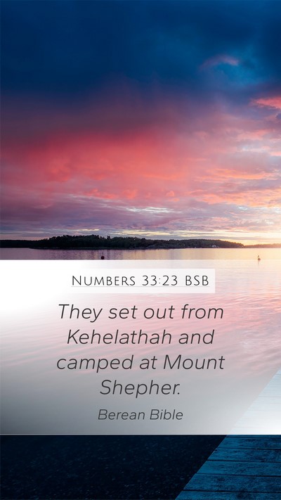 Numbers 33:23 BSB Mobile Phone Wallpaper - They set out from Kehelathah and camped at Mount - Mobile Bible Verse Wallpaper