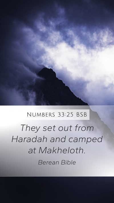 Numbers 33:25 BSB Mobile Phone Wallpaper - They set out from Haradah and camped at - Mobile Bible Verse Wallpaper