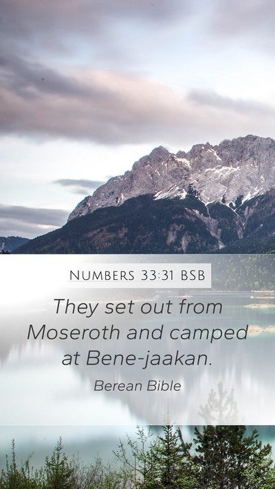 Numbers 33:31 BSB Mobile Phone Wallpaper - They set out from Moseroth and camped at - Mobile Bible Verse Wallpaper