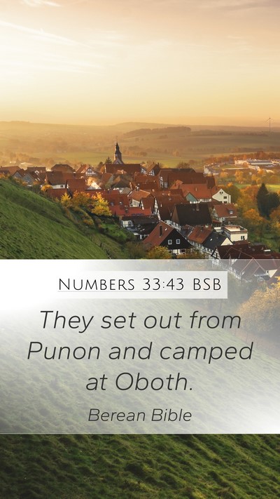 Numbers 33:43 BSB Mobile Phone Wallpaper - They set out from Punon and camped at - Mobile Bible Verse Wallpaper