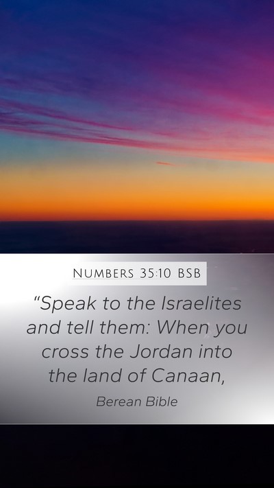 Numbers 35:10 BSB Bible Verse Image