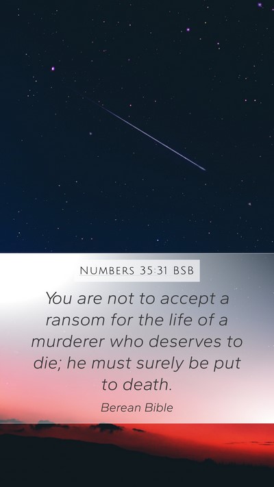Numbers 35:31 BSB Bible Verse Image