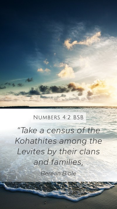 Numbers 4:2 BSB Mobile Phone Wallpaper - “Take a census of the Kohathites among the - Mobile Bible Verse Wallpaper
