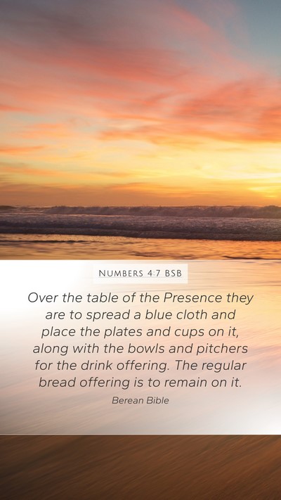 Numbers 4:7 BSB Bible Verse Image