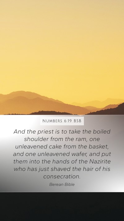 Numbers 6:19 BSB Mobile Phone Wallpaper - And the priest is to take the boiled shoulder - Mobile Bible Verse Wallpaper