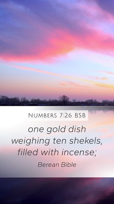 Numbers 7:26 BSB Mobile Phone Wallpaper - one gold dish weighing ten shekels, filled with - Mobile Bible Verse Wallpaper