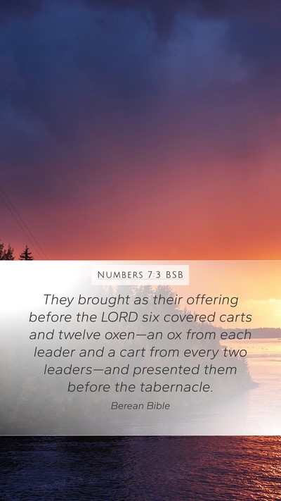 Numbers 7:3 BSB Bible Verse Image