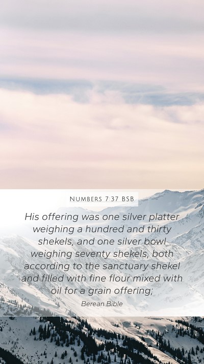 Numbers 7:37 BSB Mobile Phone Wallpaper - His offering was one silver platter weighing a - Mobile Bible Verse Wallpaper