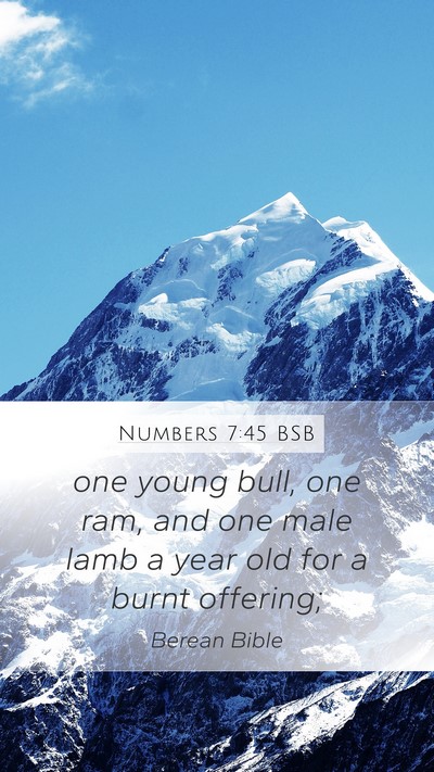Numbers 7:45 BSB Mobile Phone Wallpaper - one young bull, one ram, and one male lamb a year - Mobile Bible Verse Wallpaper