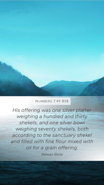 Numbers 7:49 BSB Mobile Phone Wallpaper - His offering was one silver platter weighing a - Mobile Bible Verse Wallpaper