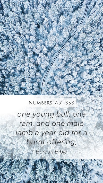 Numbers 7:51 BSB Mobile Phone Wallpaper - one young bull, one ram, and one male lamb a year - Mobile Bible Verse Wallpaper