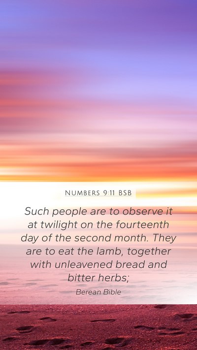 Numbers 9:11 BSB Bible Verse Image