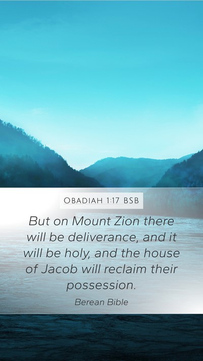 Obadiah 1:17 BSB Bible Verse Image