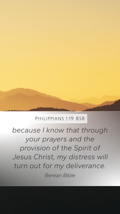Philippians 1:19 BSB Bible Verse Image