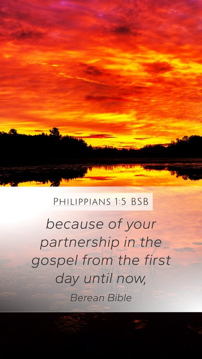 Philippians 1:5 BSB Bible Verse Image