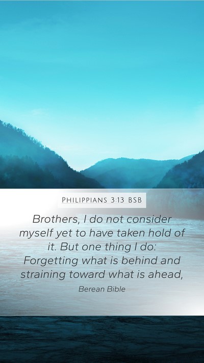 Philippians 3:13 BSB Bible Verse Image