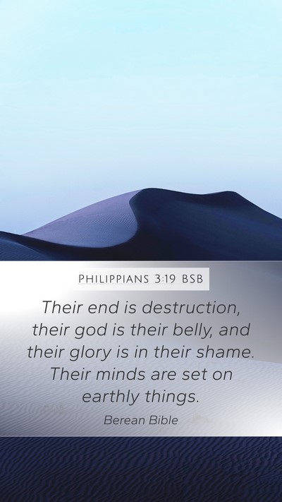 Philippians 3:19 BSB Bible Verse Image