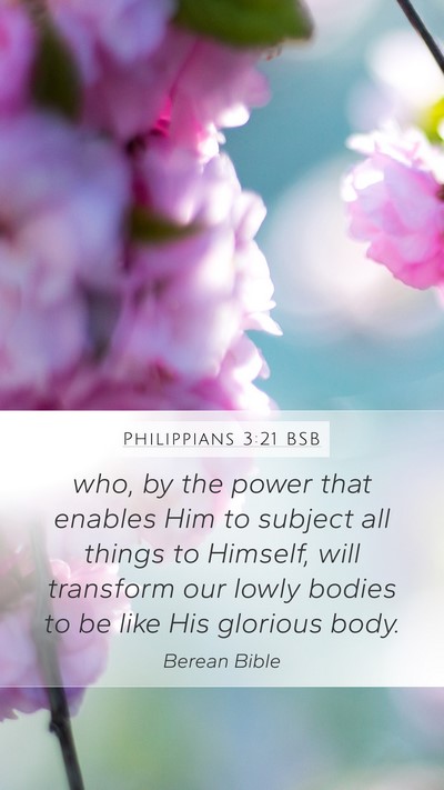 Philippians 3:21 BSB Bible Verse Image