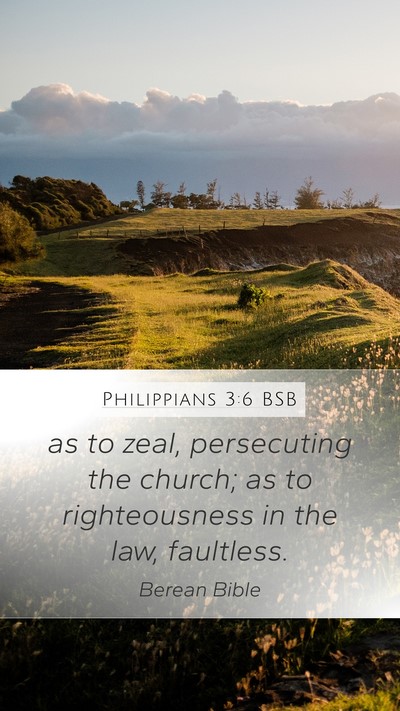Philippians 3:6 BSB Bible Verse Image