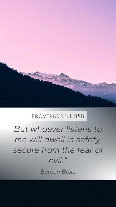 Proverbs 1:33 BSB Bible Verse Image