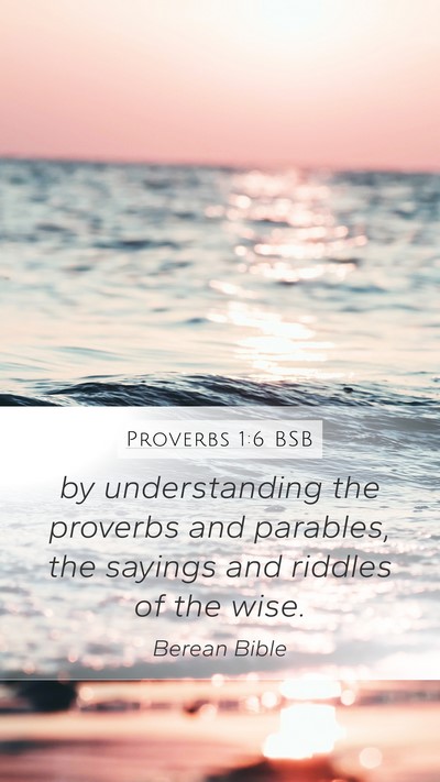 Proverbs 1:6 BSB Bible Verse Image