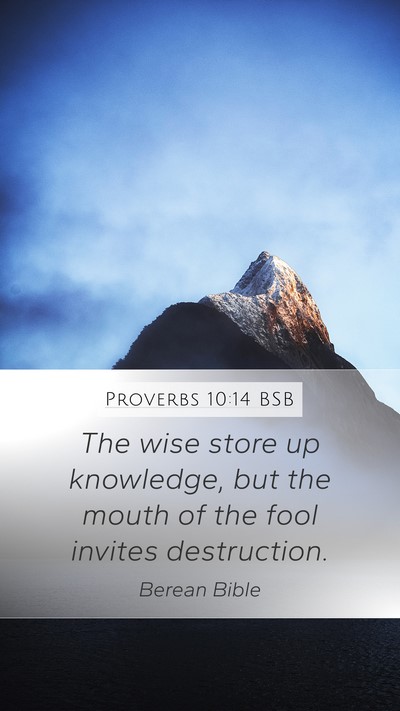 Proverbs 10:14 BSB Bible Verse Image